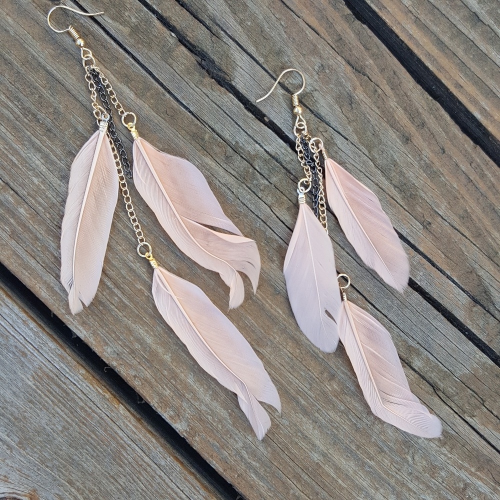 Feather Drop Earrings